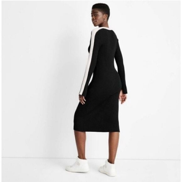 NEW Ribbed Long Sleeve Side Button Sweater Dress - Future Collective ~ 3X. L - Picture 3 of 8